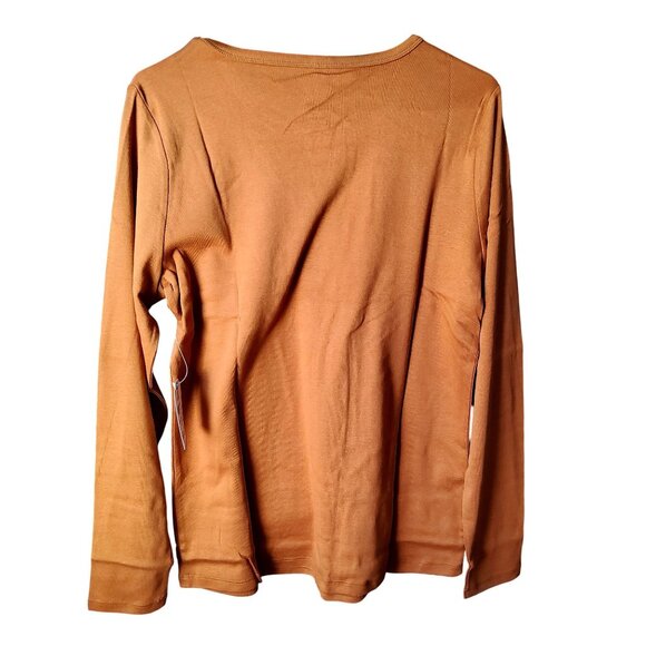 S/Johns Bay Essential Tee Brown Long Sleeve Design Crew Neckline SIZE L - Picture 2 of 7